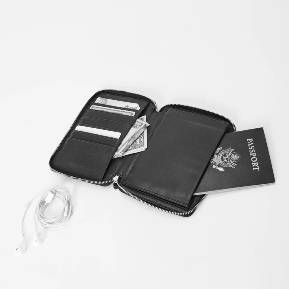 MZ Wallace Black Passport Quilted Wallet - Picture 4 of 5